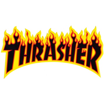 Thrasher Magazine "Flame" Sticker Large (black)