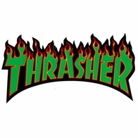 Thrasher Magazine "Flame" Sticker Small (green)