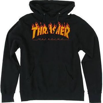 Thrasher Magazine "Flame" Hooded Sweater (black)